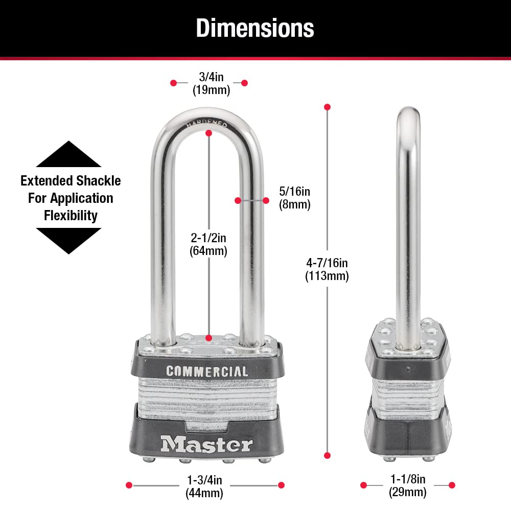 Master Lock 1KALJ dual-ball bearings locking for smooth, secure operation