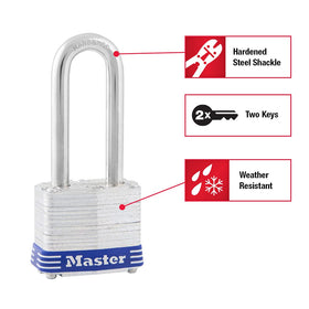 Master Lock 3DLH hardened shackle increases cut resistance outdoors.