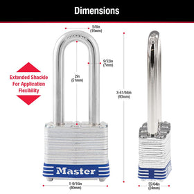 Master Lock 3DLH package with two keys included.