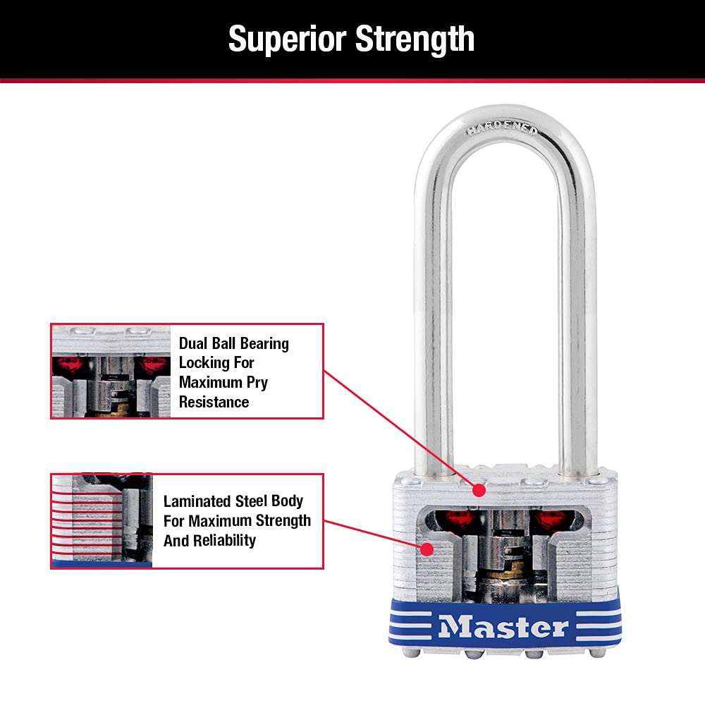 Master Lock 3DLH padlock shown in outdoor application on a gate.