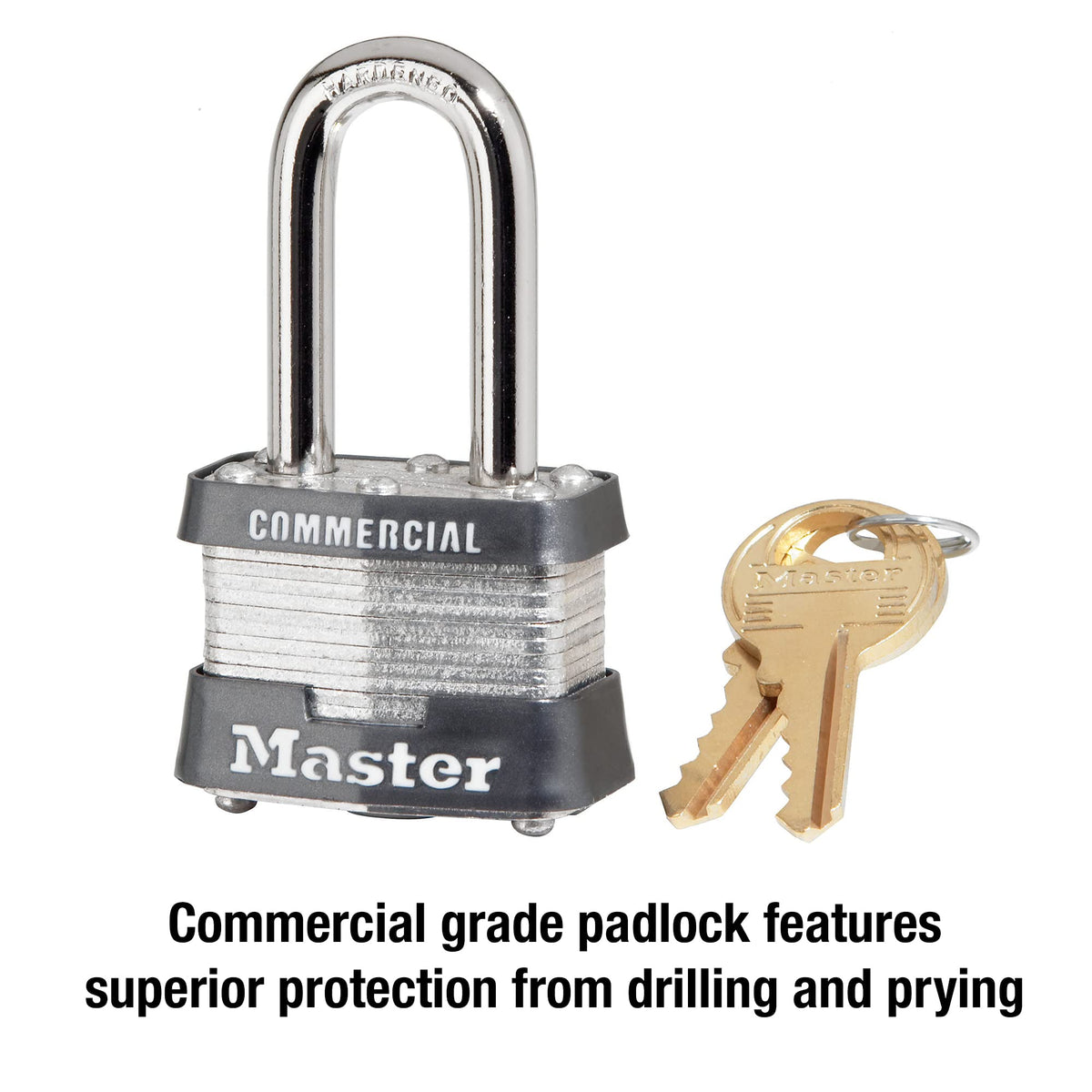 4-pin W1 cylinder on the Master Lock 3KALF padlock deters picking