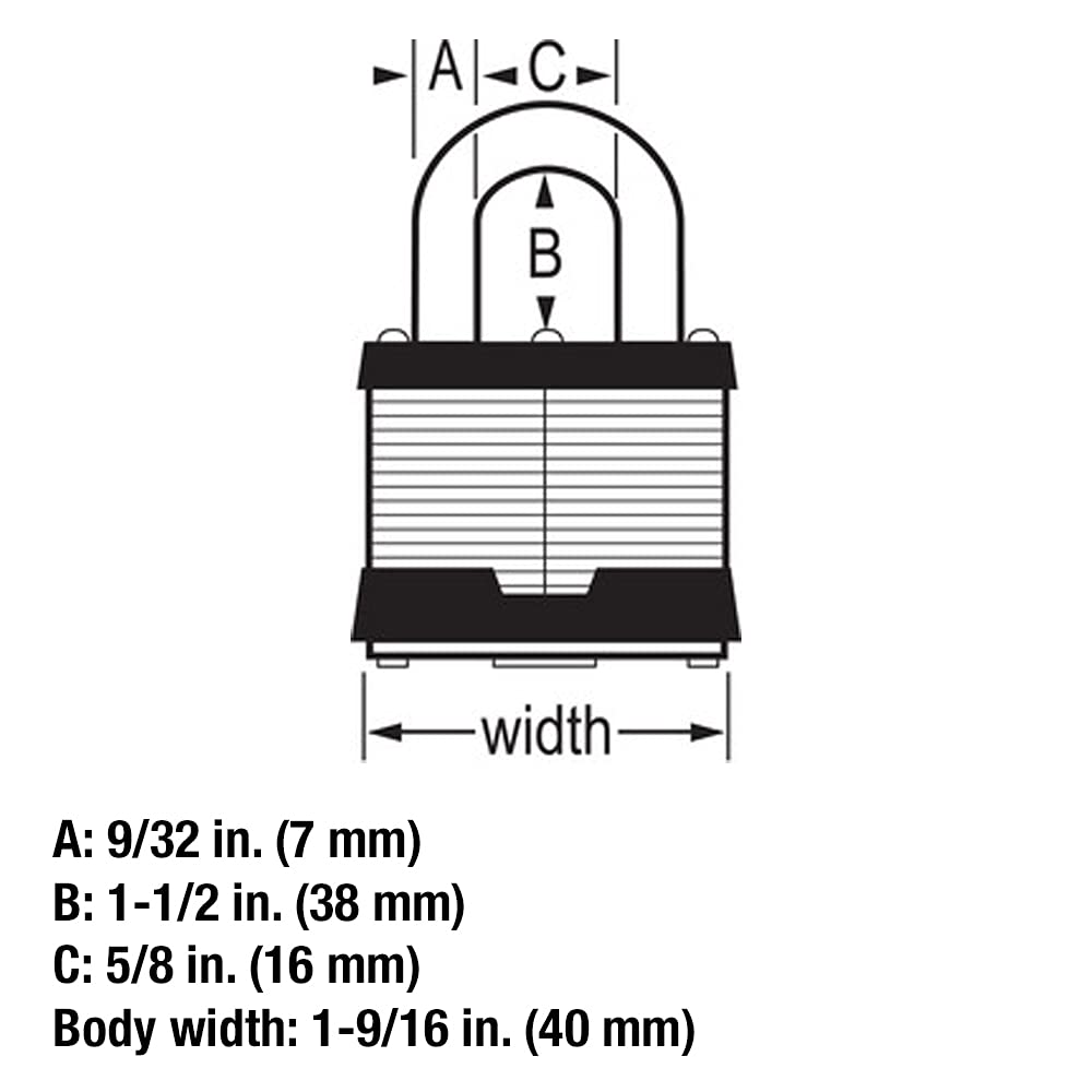 Outdoor-ready Master Lock 3KALF padlock suitable for gates and sheds