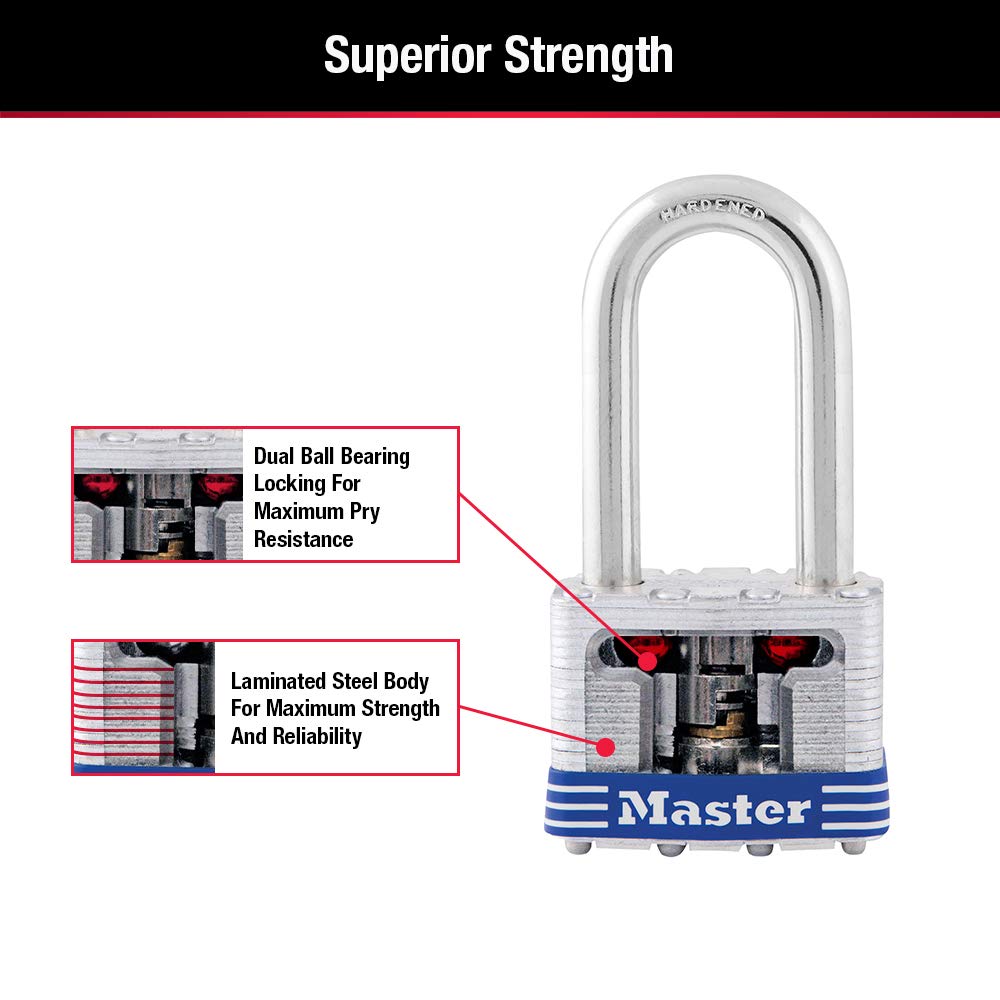 Master Lock 3TLF outdoor-ready design fits gates and sheds.