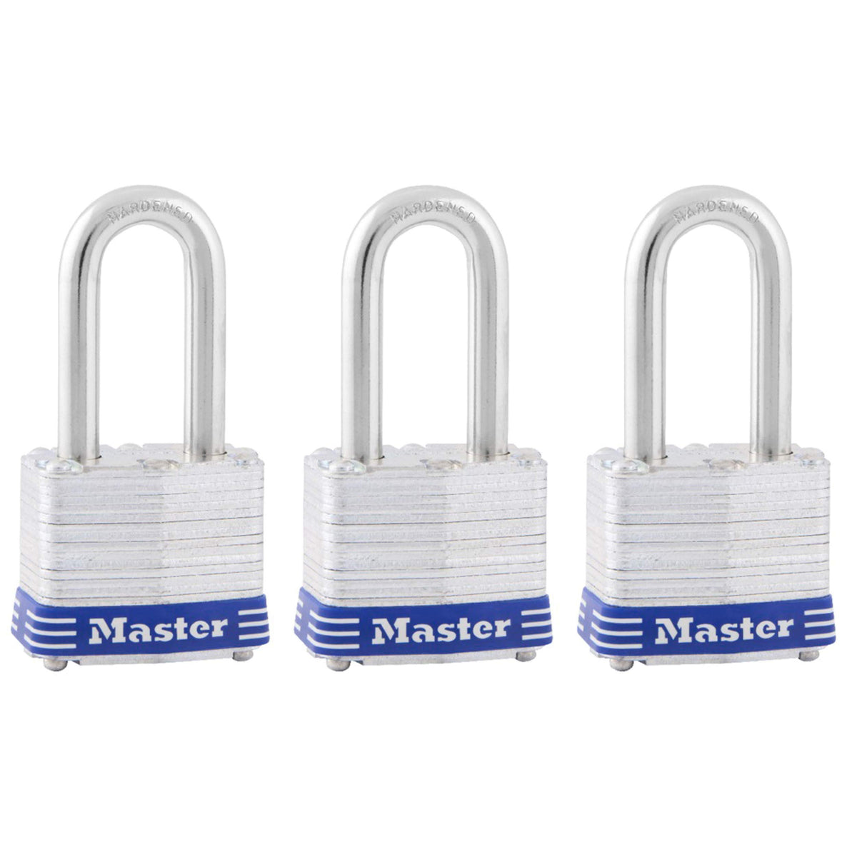 Master Lock 3TRILF padlock with long hardened shackle for outdoor use