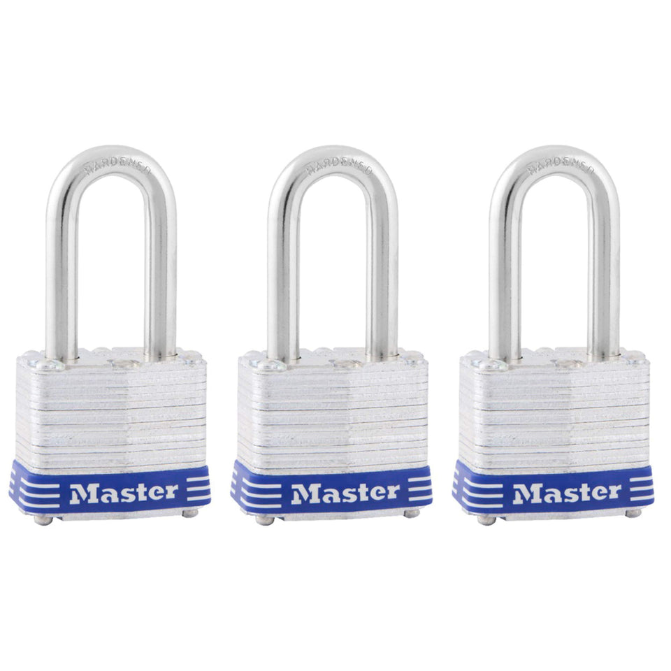 Master Lock 3TRILF padlock with long hardened shackle for outdoor use