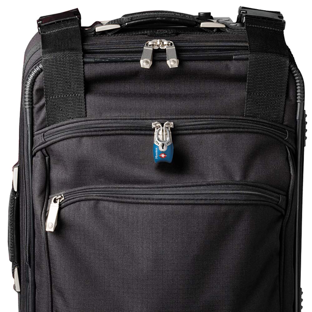 Master Lock 4689Q pink luggage lock, TSA-friendly for quick airport inspections.