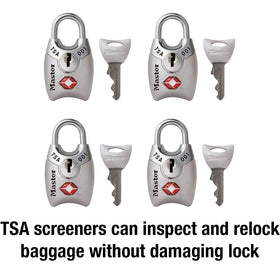 Master Lock 4689Q purple luggage lock, compact and secure design.