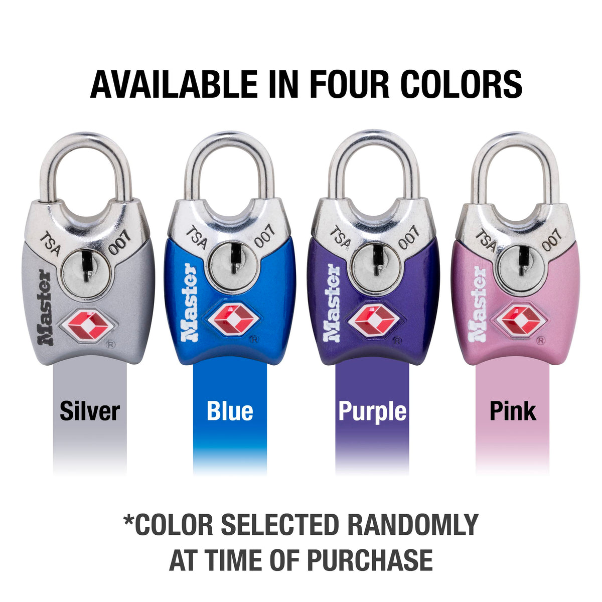 Master Lock 4689Q TSA-inspection compatible lock for easy screening.