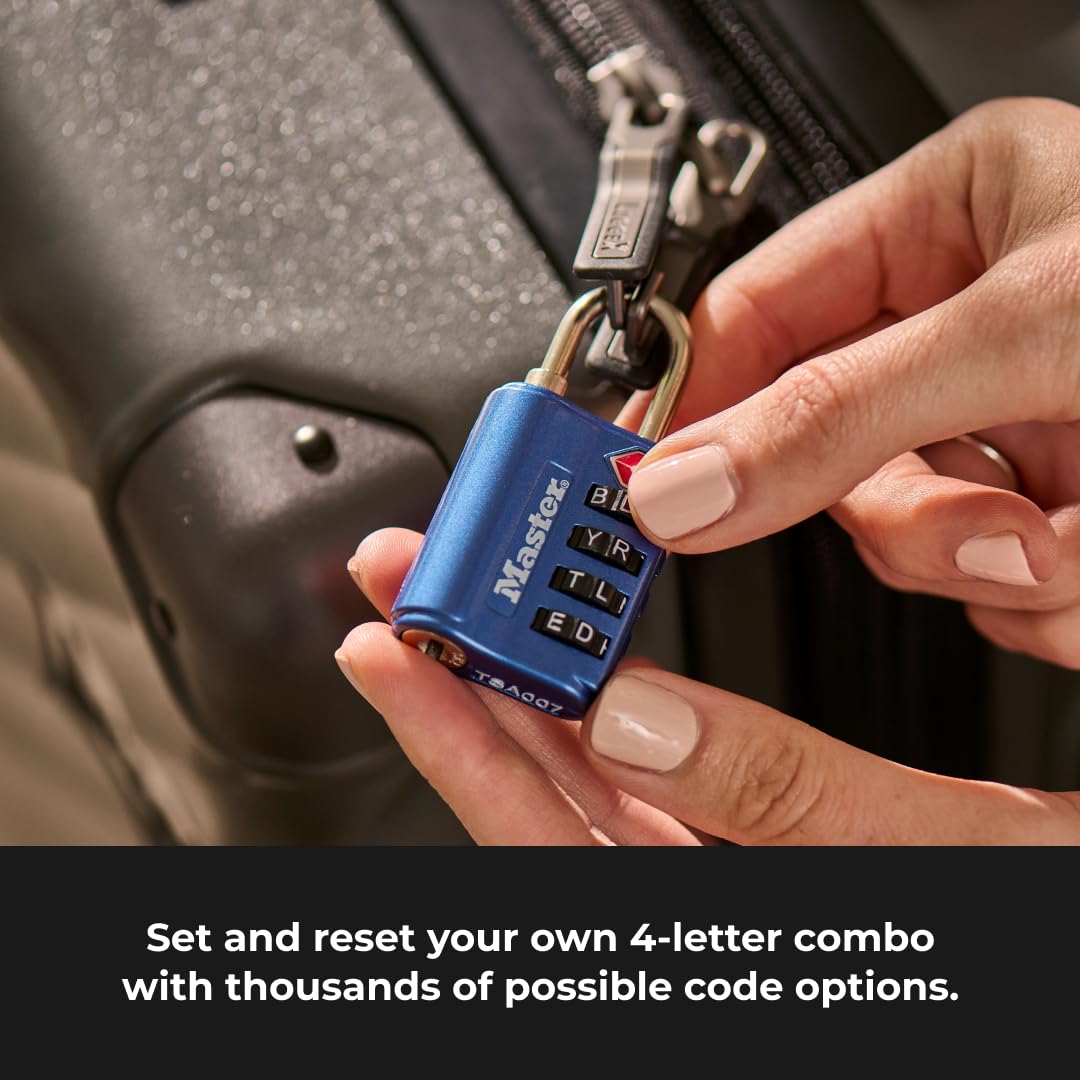 Master Lock 4691DWD word-combination lock with clearly marked dials.
