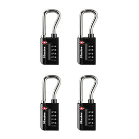 Master Lock 4696EC4 padlock body features durable metal construction for reliable luggage security.