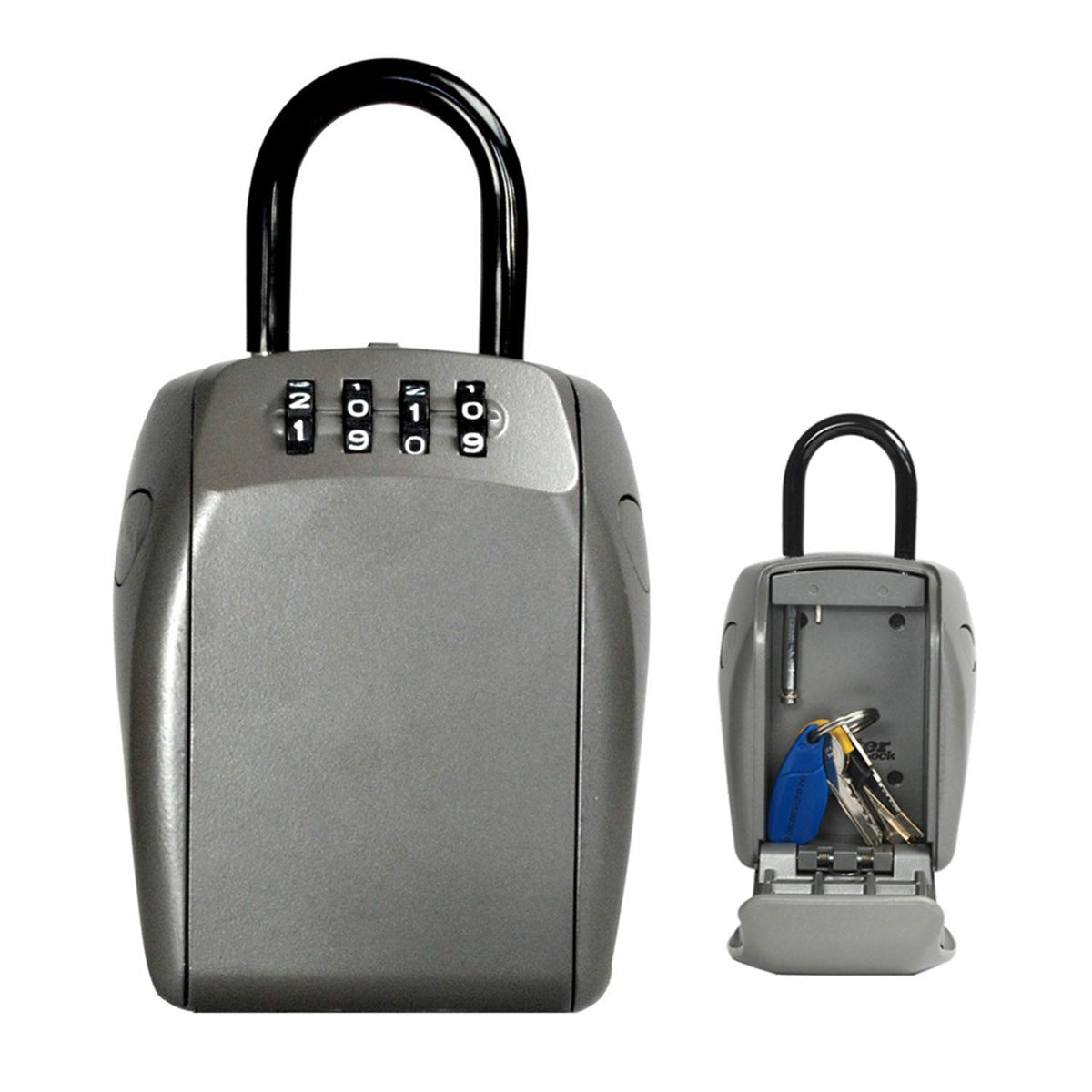 Master Lock 5414EC lock box front view, rugged exterior for outdoor use.