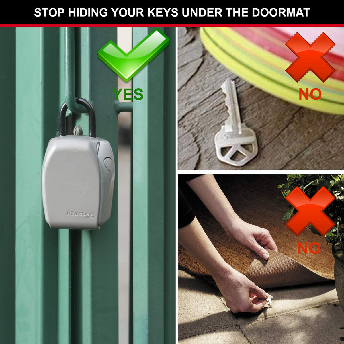 Master Lock 5414EC capacity view shows storage for up to five keys.