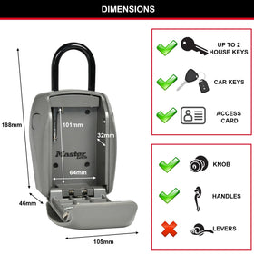 Master Lock 5414EC removable installation for flexible placement.