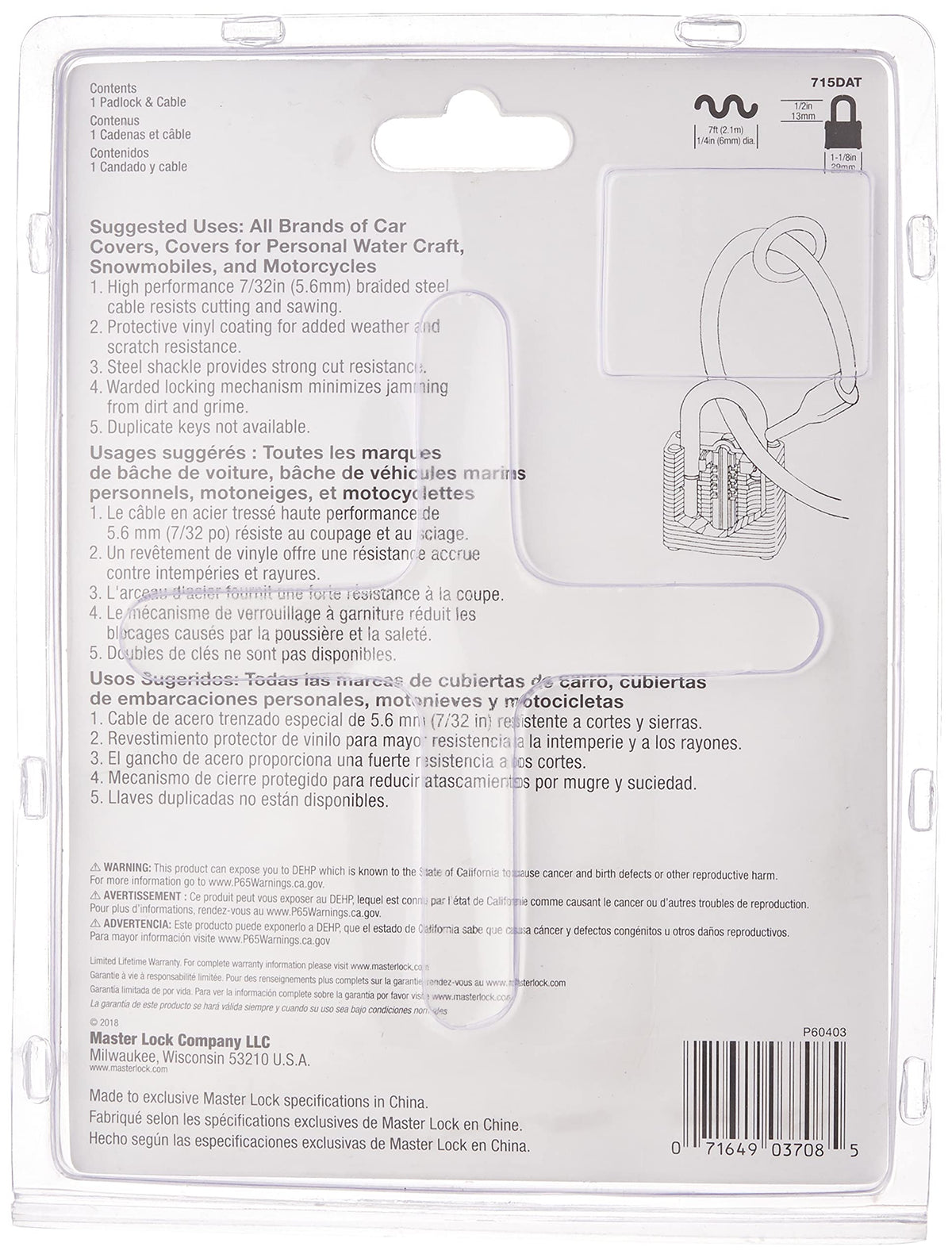 Master Lock 715DAT laminated-padlock delivers durable, weather-resistant security.