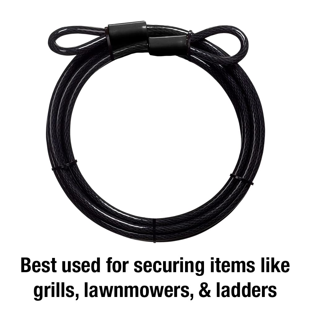 Master Lock 72DPF 3/8 in braided steel cable delivers strong security.