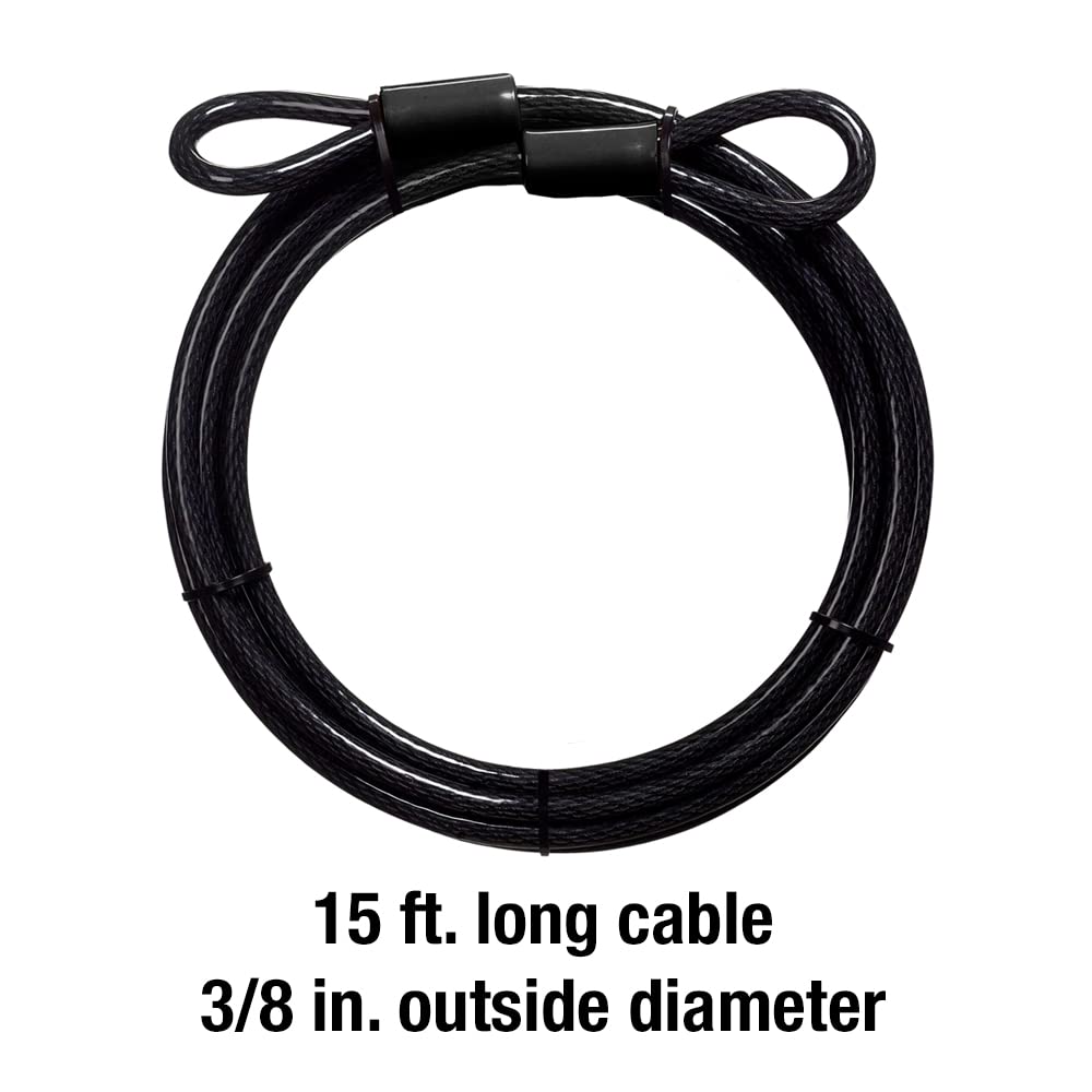 Master Lock 72DPF enables secure anchoring of bulky items with loops.