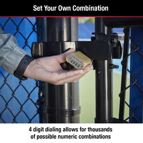 Master Lock 875D weather-seal keeps performance in rain and dust.