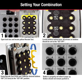 Alpha-numeric code is customizable for easy, secure access