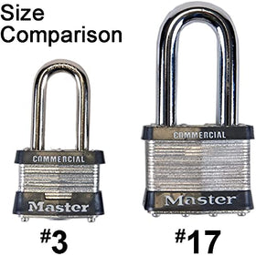 Master Lock dual ball bearings and 4-pin tumbler for pry resistance.