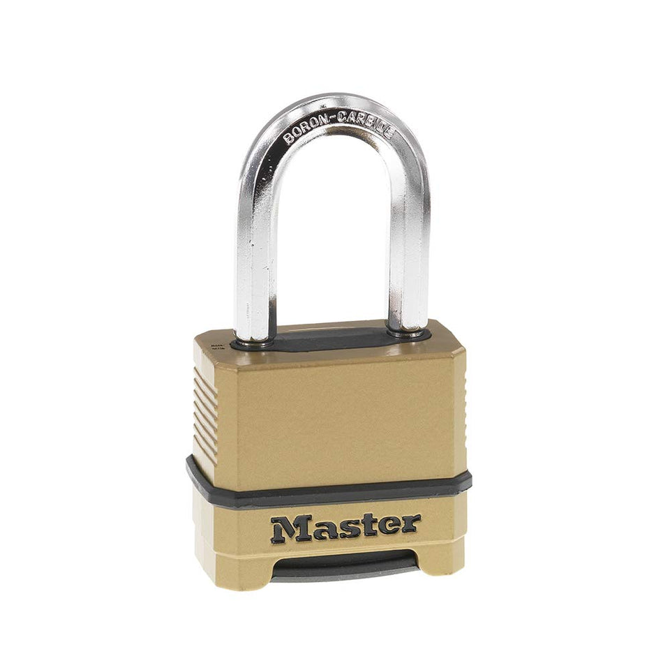 Master Lock M175XDLF body zinc construction enhances rugged outdoor security and durability.