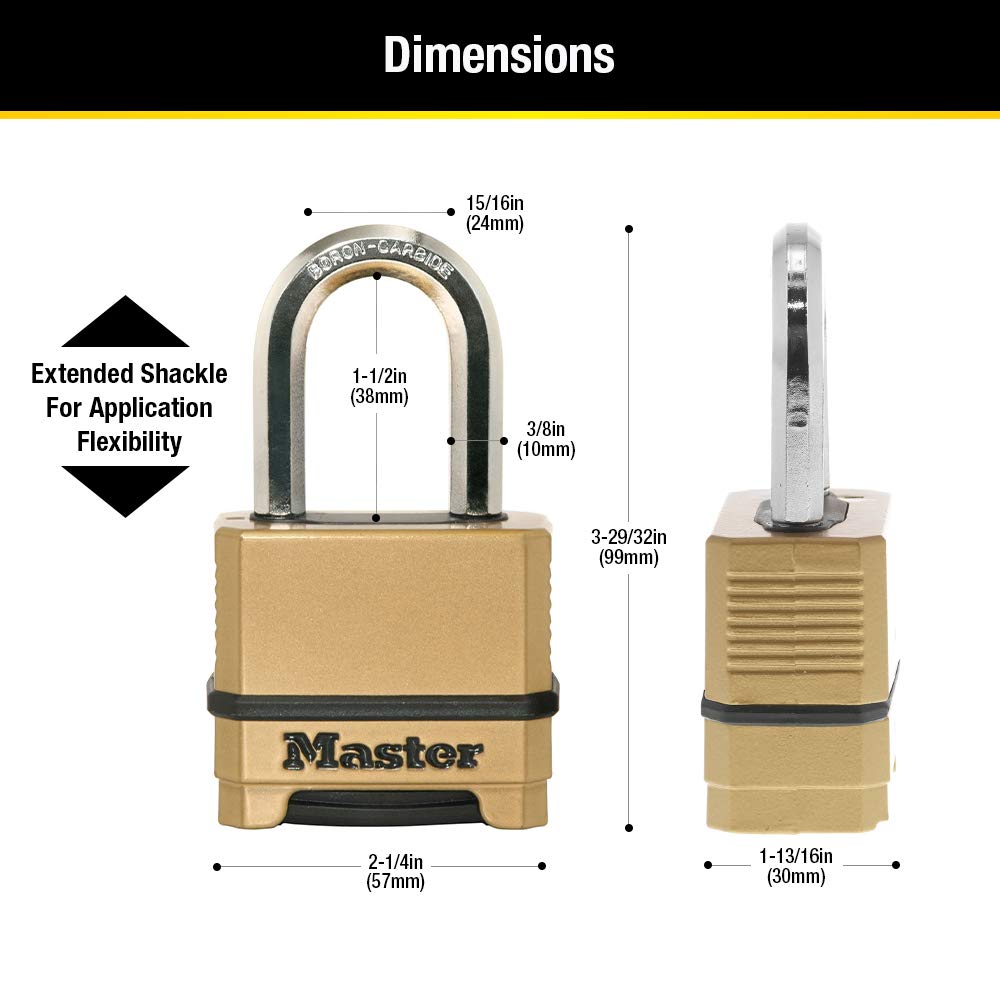 Master Lock M175XDLF four-digit combination is easy to reset and recall.