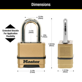 Master Lock M175XDLF four-digit combination is easy to reset and recall.