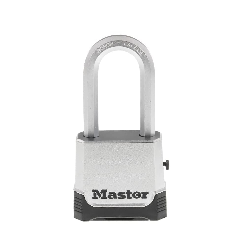 Master Lock M176XDLH zinc-body padlock for durable outdoor security on gates and sheds.
