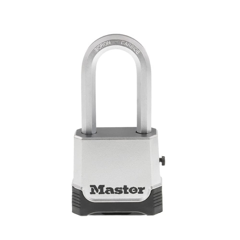 Master Lock M176XDLH zinc-body padlock for durable outdoor security on gates and sheds.