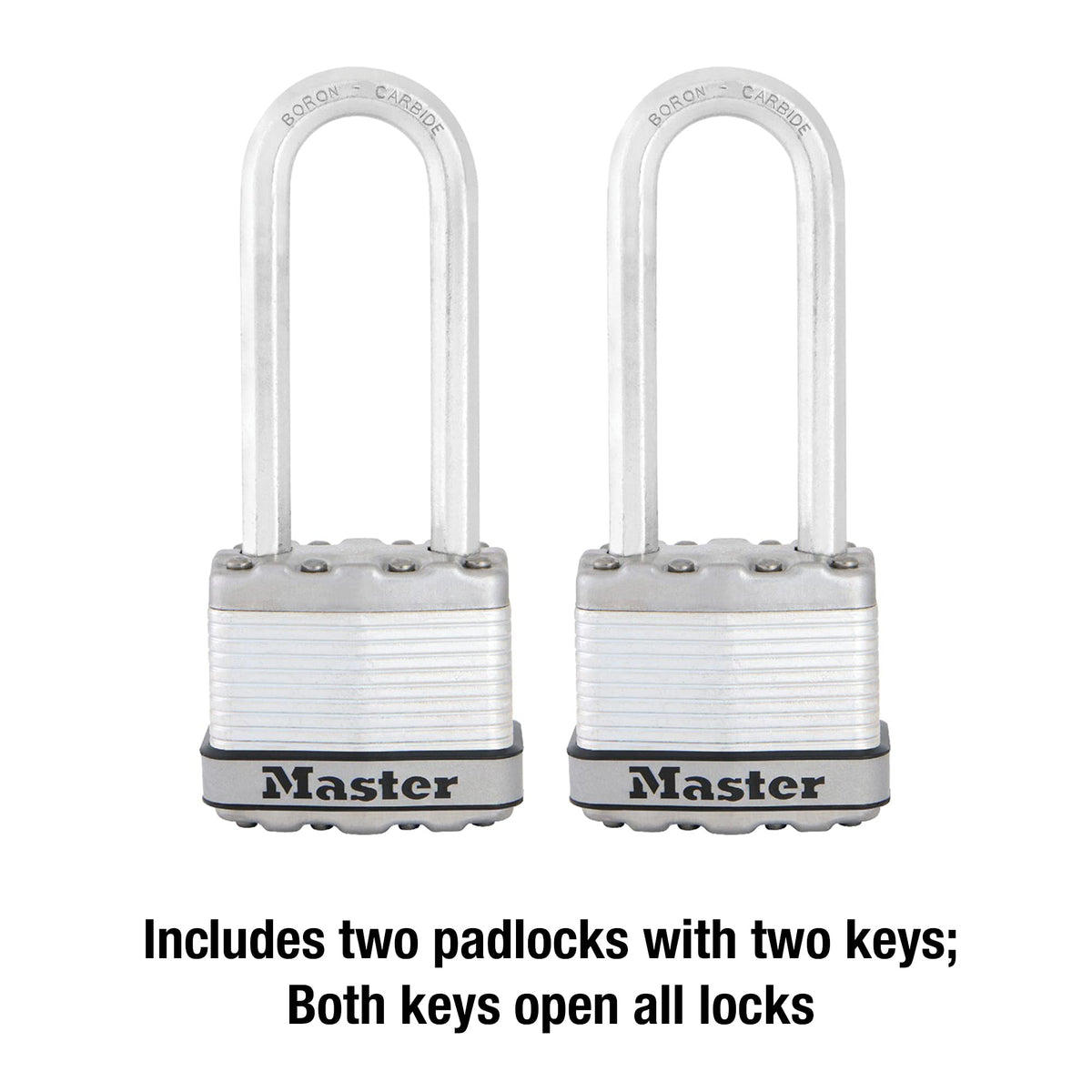 Master Lock M1XTLJ 4-pin cylinder resists picking and prying attempts.