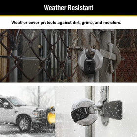 Master Lock M50XD boron-carbide shackle delivers high cut resistance for valuable assets.