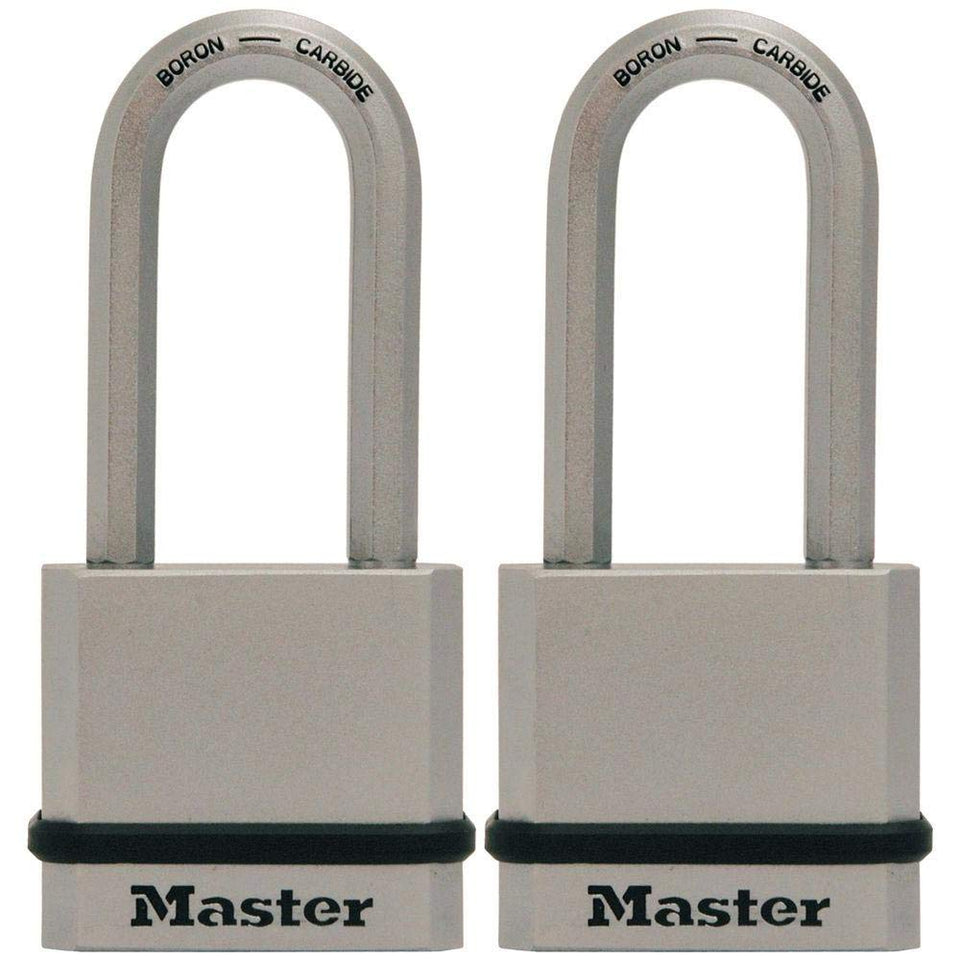 Master Lock M530XTLH solid steel body emphasizes strength for outdoor use.