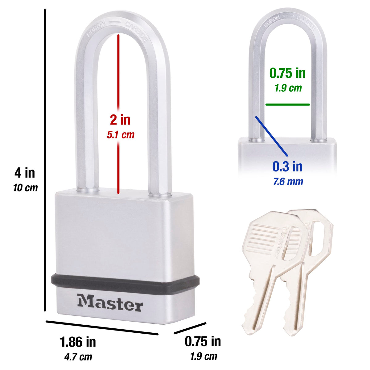 Master Lock M530XTLH weather-protected keyway and bumper guard against weather.
