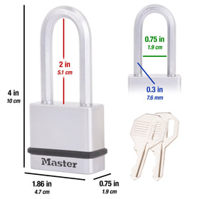 Master Lock M530XTLH weather-protected keyway and bumper guard against weather.