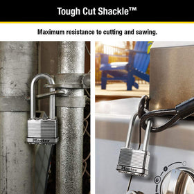 Master Lock M5XQLJ extended shackle designed for versatile locking applications.