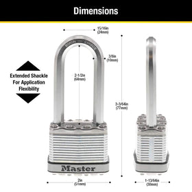 Master Lock M5XQLJ four padlocks with identical keys for easy access.