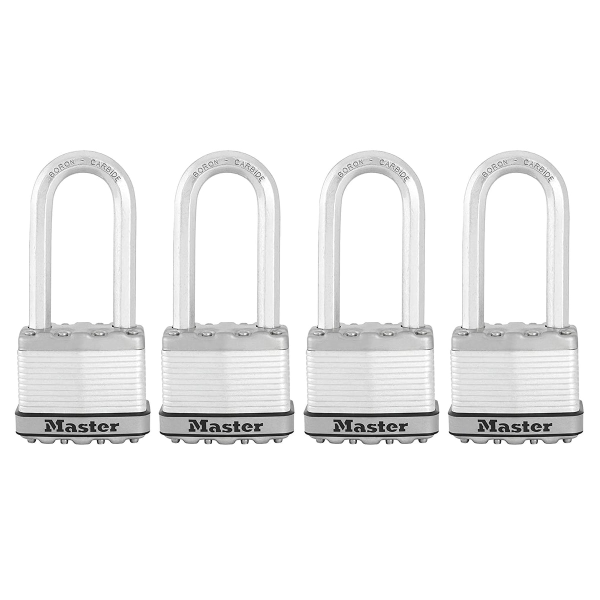 Master Lock M5XQLJ laminated body with weather resistance for outdoor storage.