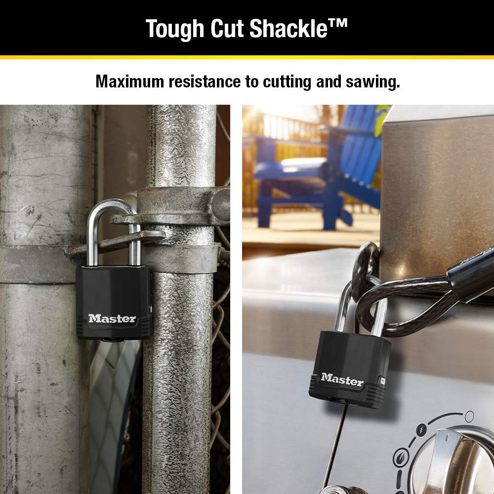 Master Lock Magnum weather cover protects the keyway from rain