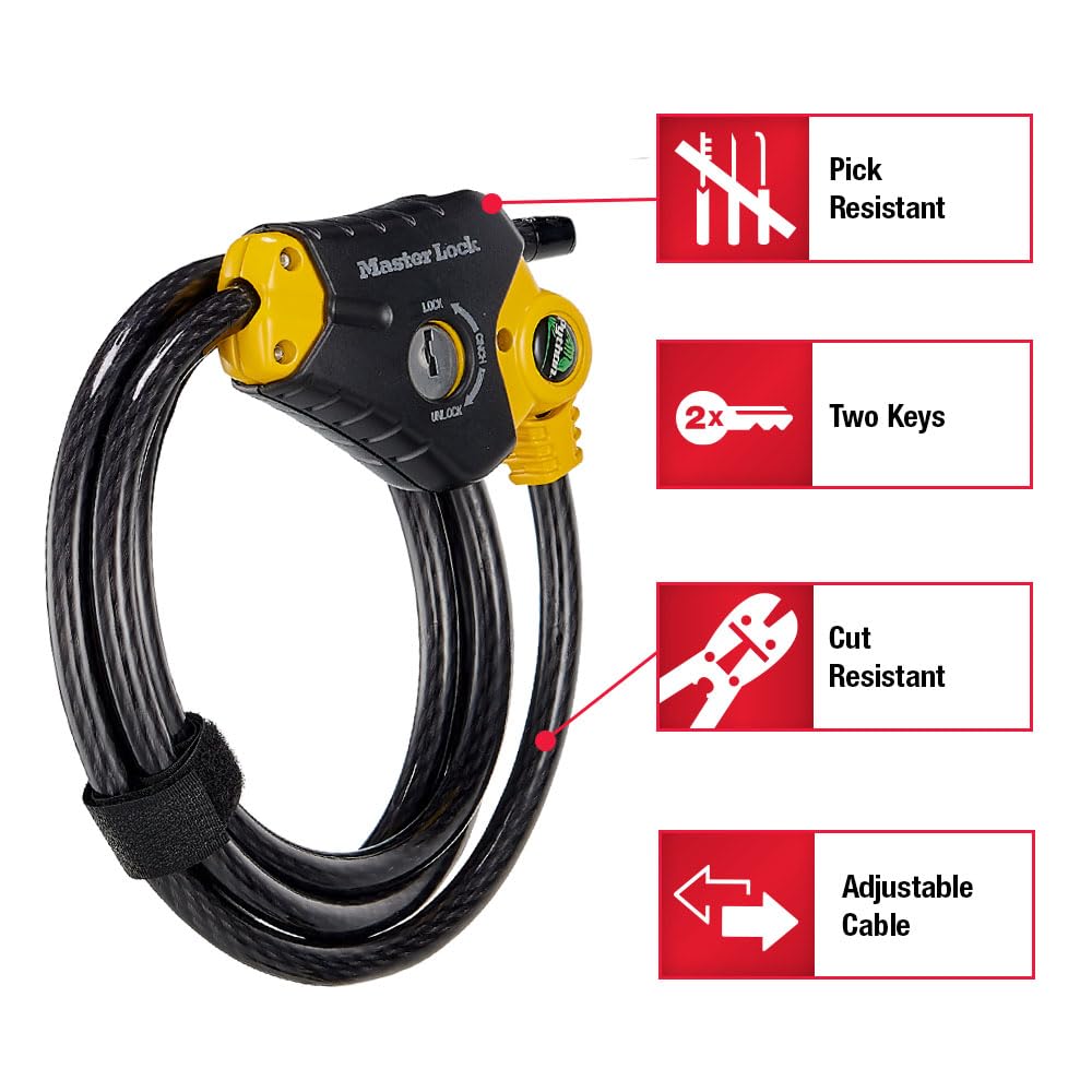 Patented tight-fit mechanism on Master Lock Python cable lock.
