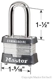 Padlock with reinforced steel body and 38 mm shackle.