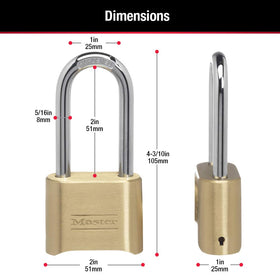 Master Lock two-pack brass padlocks suitable for gates, sheds, and storage.