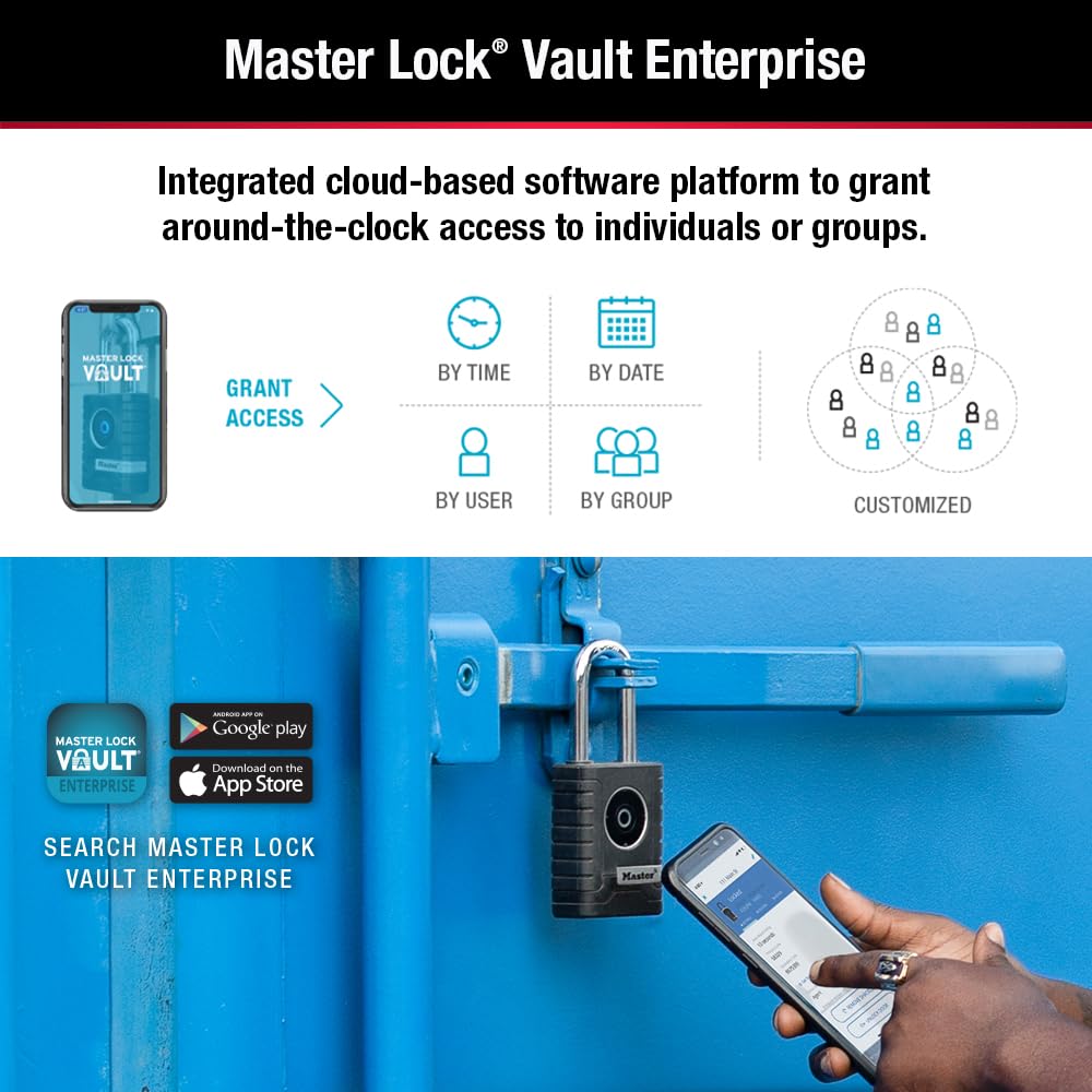 Master Lock Vault app dashboard shows tamper alerts and low-battery notifications