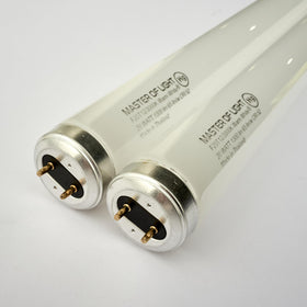 Master Of Light F20T12WW 2-pack packaging label indicates compatibility with standard fixtures.