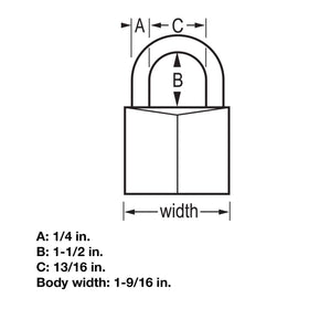Master Lock 141TLF padlock showing the four-pin cylinder for added security.