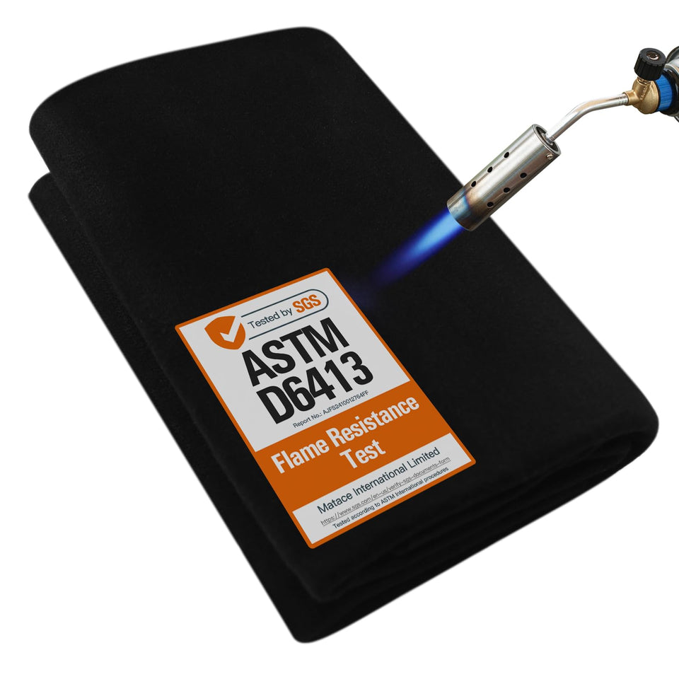 Matace welding blanket close-up shows dense carbon felt for high-temperature protection