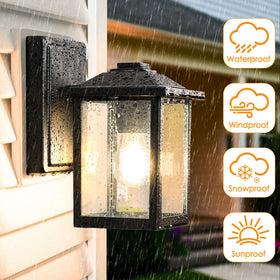MATAMEYE black metal frame anti-rust finish for durable porch lighting