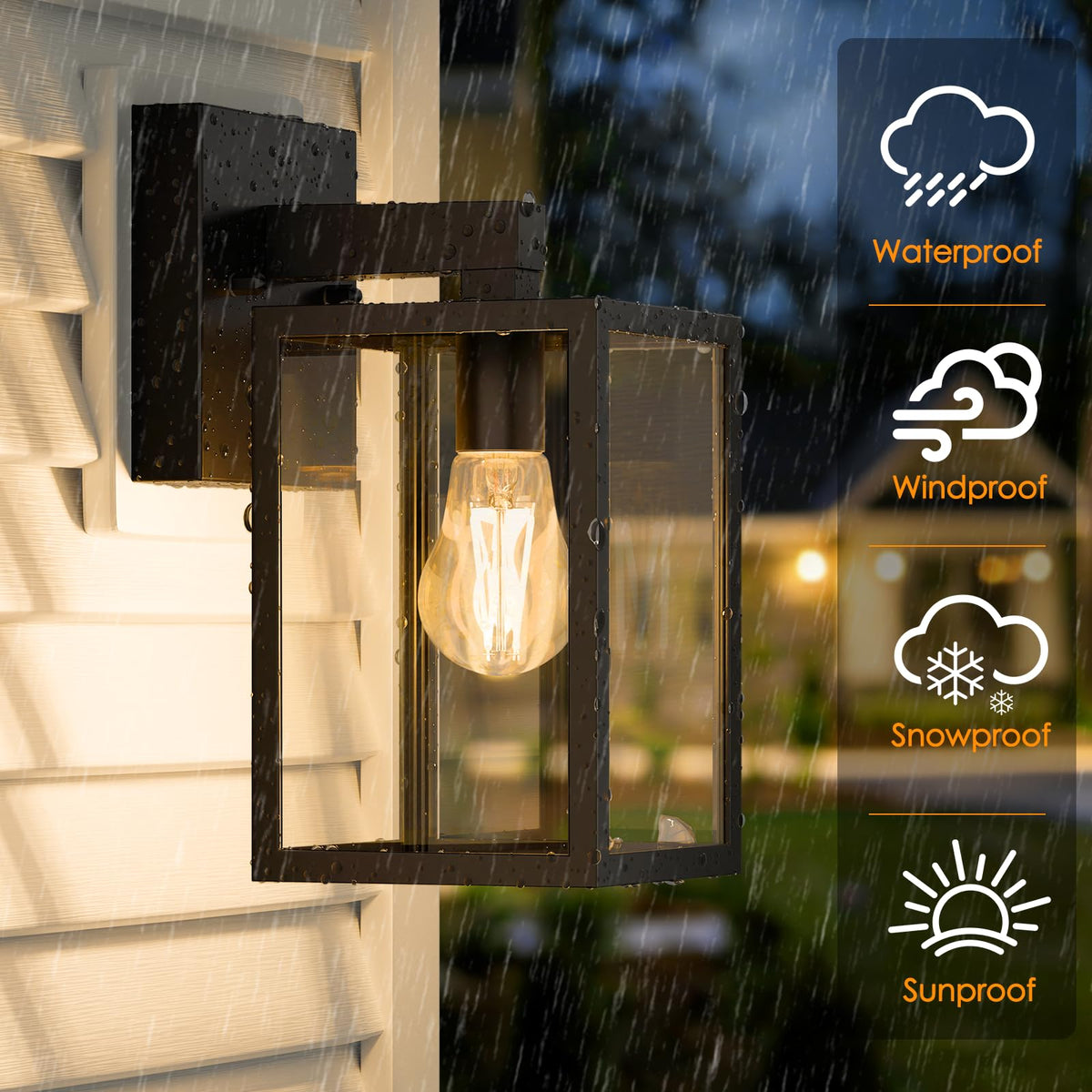 MATAMEYE E26 compatible lantern suited for LED, incandescent, and CFL bulbs.