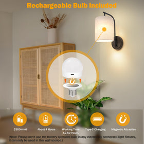 MATAMEYE led bulbs usb-c charging for long runtime