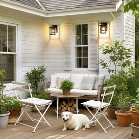 MATAMEYE easy-install wall lantern with mounting accessories