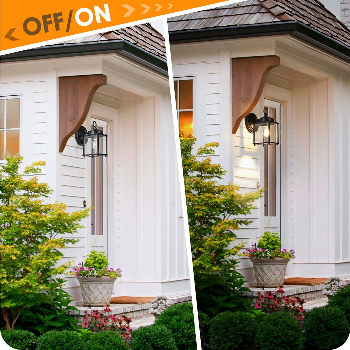 MATAMEYE waterproof outdoor wall lantern with bevelled glass shade for outdoor lighting.