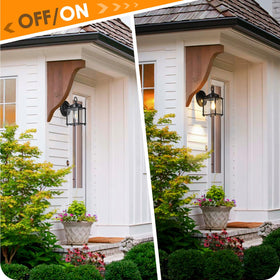 MATAMEYE waterproof outdoor wall lantern with bevelled glass shade for outdoor lighting.